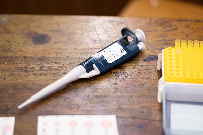 pipette on wooden table